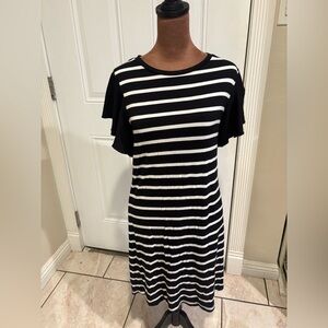 Cupio Black and White Striped Top